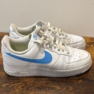 Nike Air Force 1 White and university blue Sneakers size 8.5 men